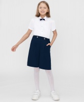 Шорты трикотажные с защипами синие Button Blue, школьная форма для девочек  фото, kupilegko.ru